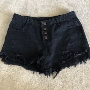 Black jean shorts
